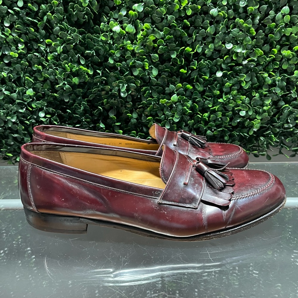 Mezlan Dark Red Tassel Loafers